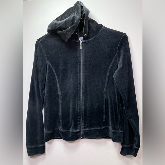 Velour Tracksuit Loungewear Set | Black | Y2K - Picture 1 of 16